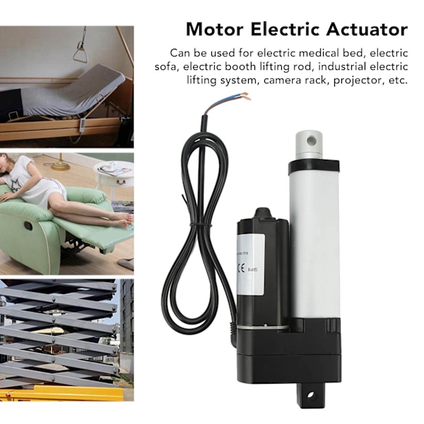 150mm Slaglängd Linjär Aktuator 3000N Motor Aktuator för Elektriskt Lyft System Kamera Stativ 12V