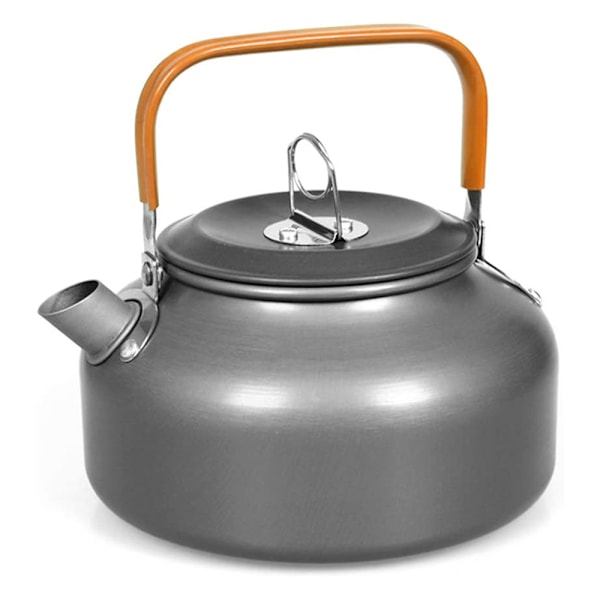 Utomhuscampingvattenkokare, tekokare i aluminiumlegering med , kompakt lättvikts kaffekanna orange handle
