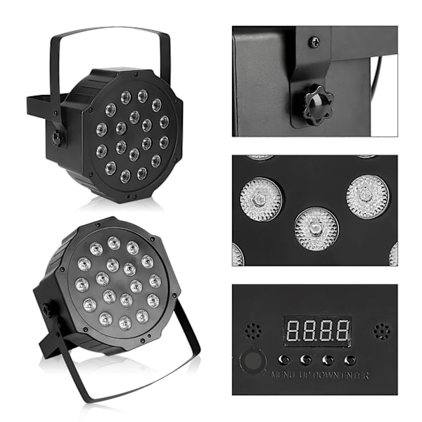 18 LED platta Par-lampor RGB-lampa för klubb DJ-fest scen DMX512-kontroll EU