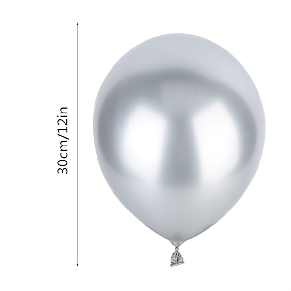 50 st 12\" Metallic Chrome Färgglada Latexballonger Pärlor Metall Guld Dekoration (Blandning)