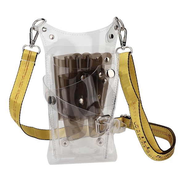 Frisör Saxväska Transparent PVC Hårsaxar Kammar Förvaringsfodral Barberverktyg Svart