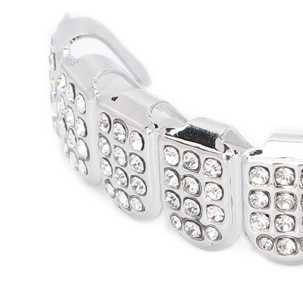 Trendigt guldpläterat hiphop-tandsmycke i legering - unisex - accessoarer för rappare - silver