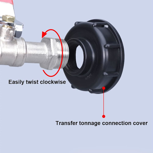 IBC-tankadapter 1/2\" gängad anslutning, kran 1000L tankkran regnvattenuppsamlare, kranutloppsarmatur ventiltapp trädgårdsslanganslutningar