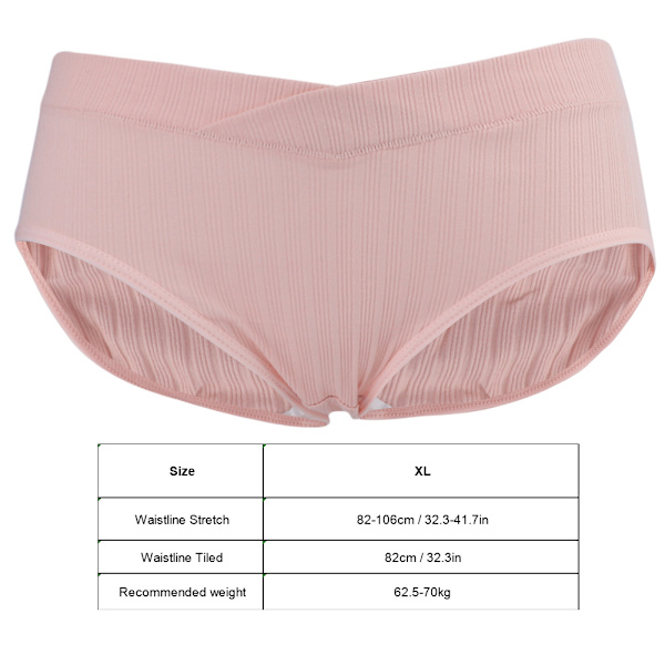 Gravid kvinna låg midja bukstödjande andningsbara trosor kvinnor mjuka elastiska underkläder rosa XL
