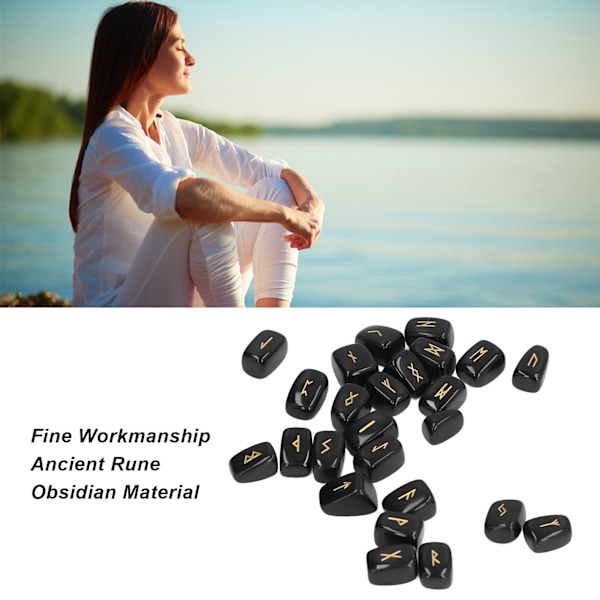 Runstenar Gamla Runor Fint Hantverk Snyggt Utseende Obsidian Material Runor Set