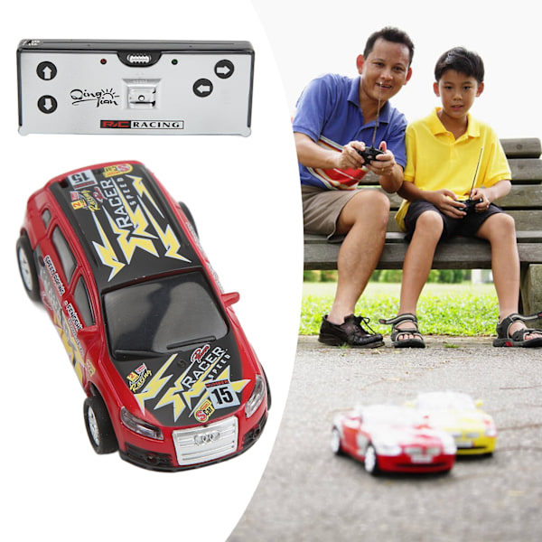 Mini RC-fordon Racing 4-vägs Driftbil 1:64 Fickformat Fjärrkontroll Leksak för inomhus utomhus 3+ Barn Röd