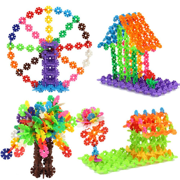 Barnleksaker Pedagogiska Leksaker Byggklossar Snöflinga Set Interlocking Giftfri Plast 500 Bitar Flerfärgad för Barn