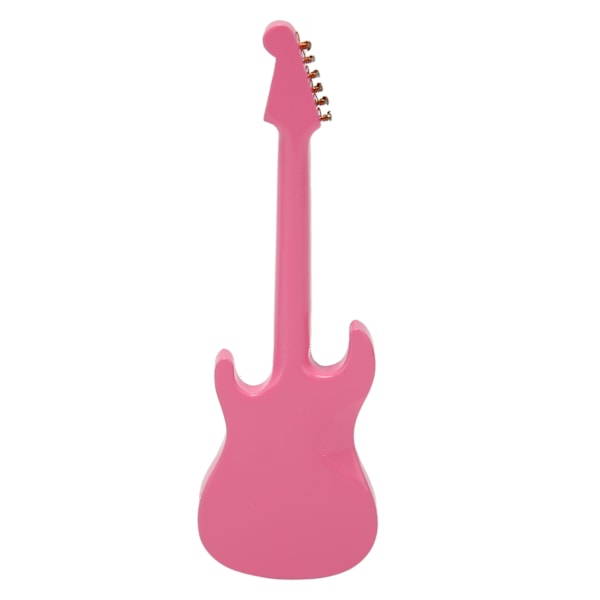 10cm Mini Gitarr Ornament Display Fäste Förvaringslåda Musikinstrument Gitarr Modell för Dockhus Rosa