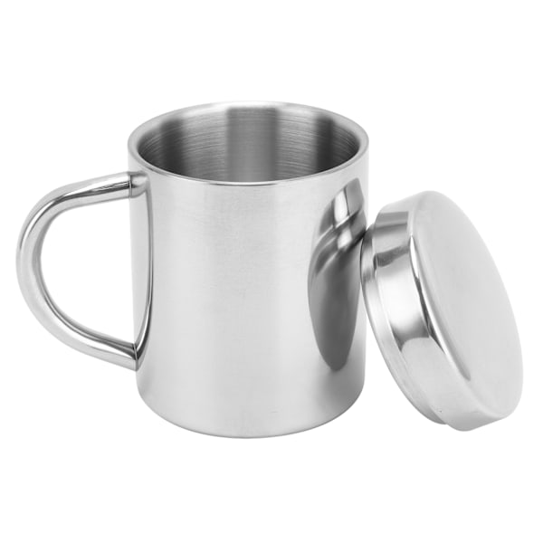 Stilren kaffemugg i rostfritt stål för utomhusäventyr, dubbelväggskonstruktion säkerställer lätthet och styrka, okrossbar metallmugg vakuum
