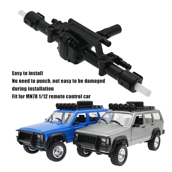 RC Bakaxel Svart Plast Välmonterad Bakaxel för MN78 1/12 Fjärrstyrd Bil