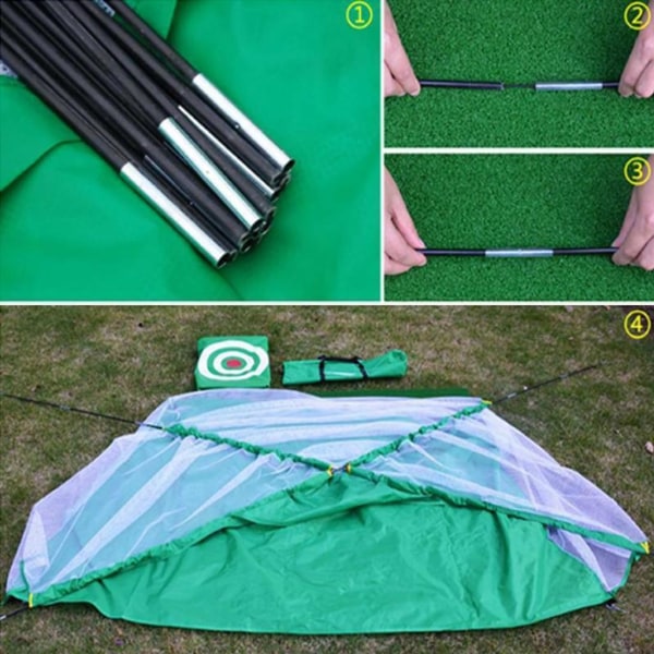 svart golfnät träningsnät för golfträning i trädgården