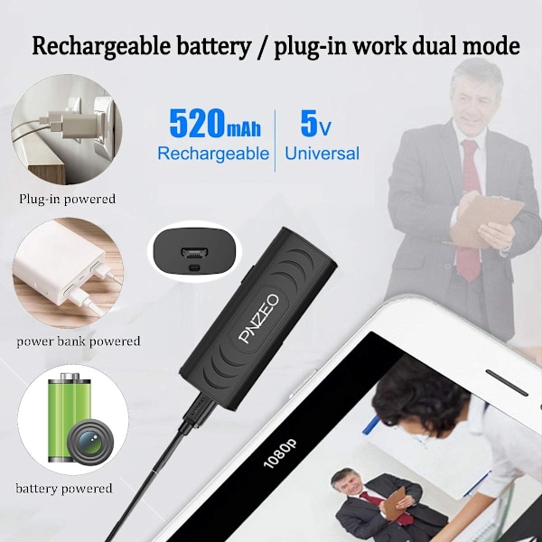 Mini Spionkamera, Superliten Dold Kamera med Intelligenta Funktioner, Högkvalitativ Video, Smarta Rörelsevarningar, Lättåtkomlig Molnlagring, Inbyggd