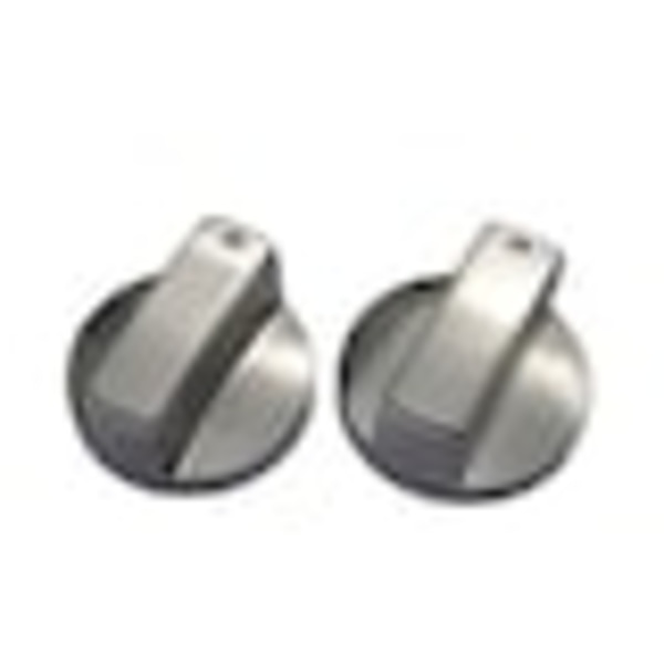 Set med 2 gasspisknappar, Metall, Silver