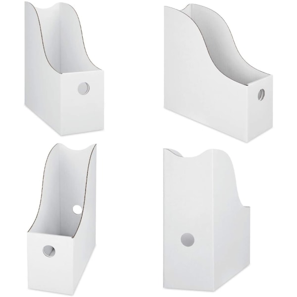 Magasinhållare - (6-pack, vit), dekorativ, lätt att använda