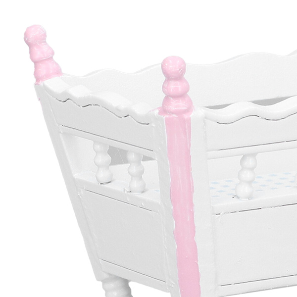 Dockhus Bebis Skakleksak 1/12 Skala Björk Material Rosa Vit Livlig Söt Miniatyr Möbler för Födelsedagspresent