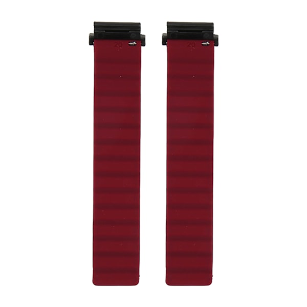Magnetisk klockarmband Justerbar Snabbkoppling Silikon Klockarmband 20mm Passar för Garmin Fenix 7S 6S 5S Svart och Bourgogne