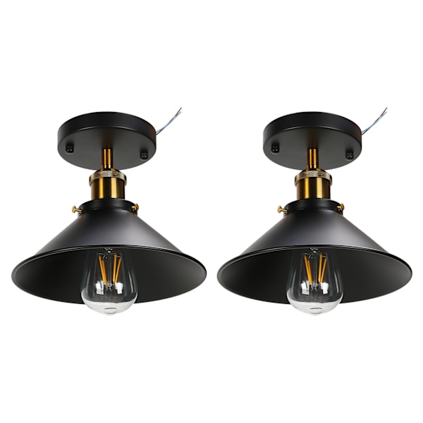 E27 Taklampa Industriell Svart Smidesjärn Taklampa för Gård Kök Korridor 85‑240V