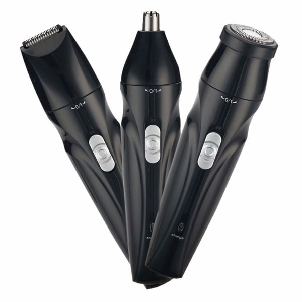 Elektrisk rakapparat för män 3 med 1 roterande rakapparat sladdlös vattentät USB snabbladdning våt/torr elektrisk rakapparat med klippare och nästrimmer