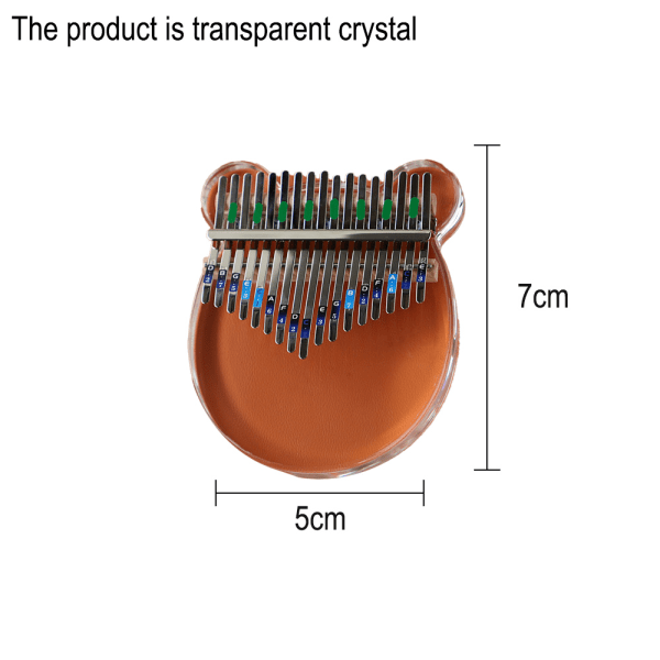 Kalimba tum piano med EVA-skyddsfodral, transparent