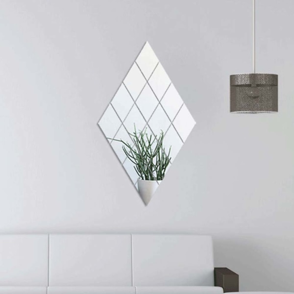 Akrylspegelplattor självhäftande väggspegel flexibel självhäftande spegel utan glas, 12 x 12 tum, 4 stycken