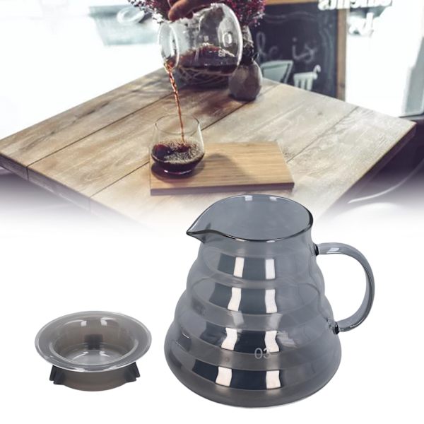 Elektropläterad grå kaffekanna i hög borosilikatglas, handkaffeserveringskanna för hemmet, butik, 700 ml