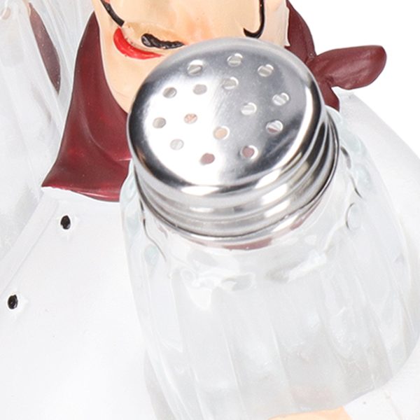 Kock Staty Salt Shaker Set Bedårande Staty Levande Detaljer Harts Kryddburkar för Hemma Restaurang Café