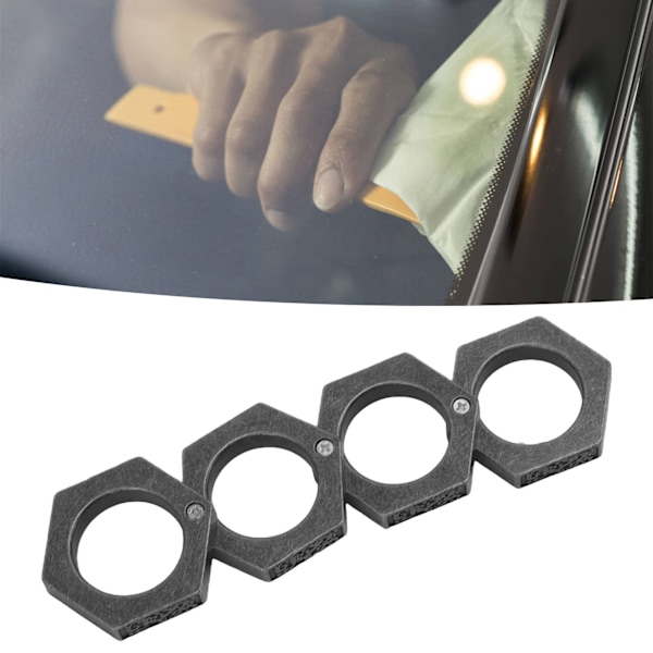 Försvar Ring Aluminiumlegering Glansig Hexagonal Fönsterbrytare för Nöd Försvar Leveranser Antik Silver