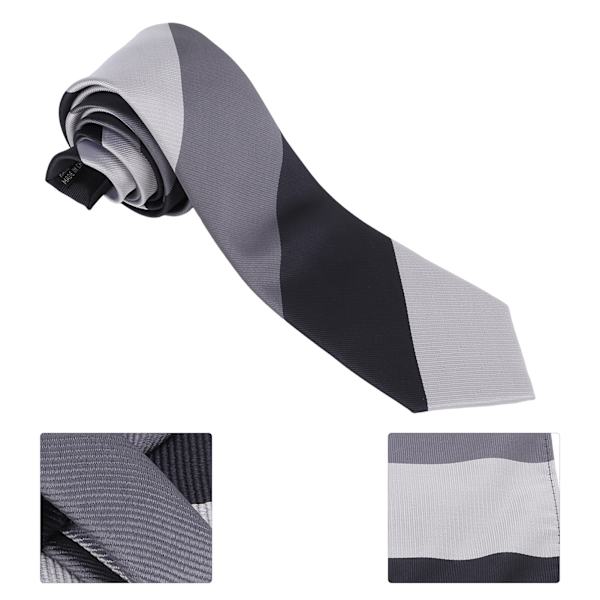Herrslips set med näsduk i polyester siden, klassisk design, utsökt textur, herr slips för present födelsedag