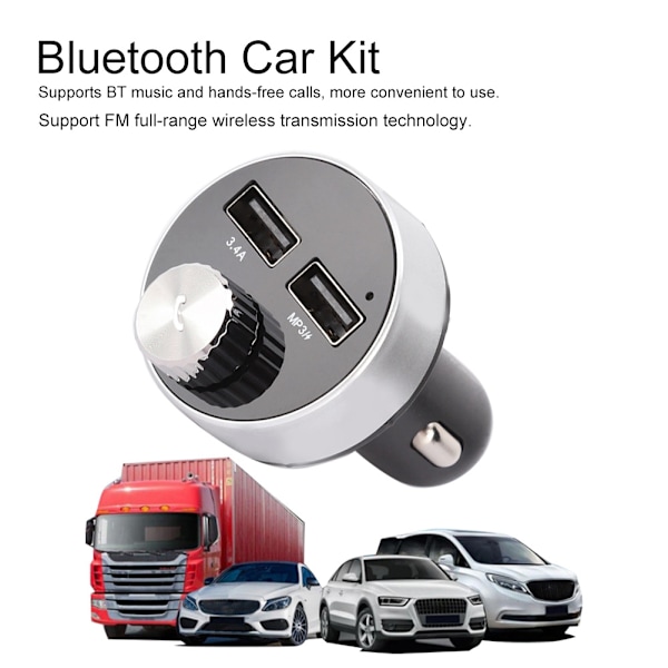 Trådlös MP3-bilsändare Adapter FM-sändare Dubbel USB-billaddare