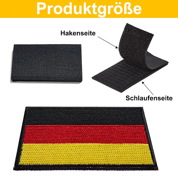Taktiska tyska flagglappar, broderad lapp med detaljerat hantverk och industriell polyester för långvarig användning, lämplig för