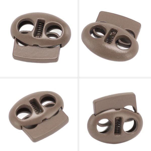 30 st Metall Snörlås Dubbelhål Zinklegering Hållbar Lätt Multipurpose Snörstoppare för Dragsko Ryggsäck Tält Snöre Khaki