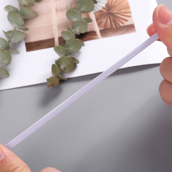 Elastiska band med platt bredd för sömnad och pyssel, högelastisk sladd töjbar flätad idealisk för DIY-smyckestillverkning, slitstarkt och andningsbart material