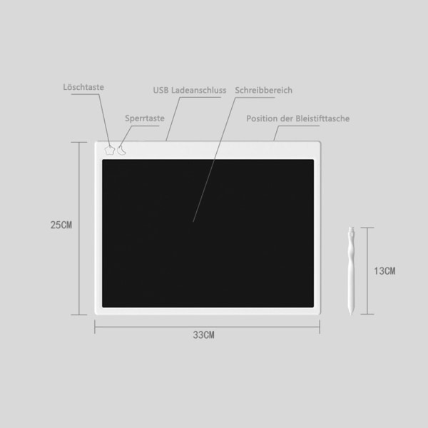 LCD-ritplatta för vuxna och barn 16 tum ritplattor, raderbar elektronisk LCD-ritplatta ritplatta lämplig för kontor, memo