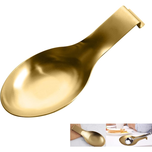 Titanium Guld Noble Pläterad Skedhållare, Kraftig och Hållbar, Giftfri Konstruktion i Rostfritt Stål, Unik Design med Släta Kanter och Balanserad