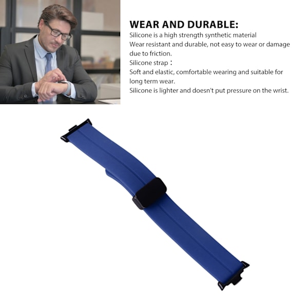 Klockarmband Silikon Magnetisk Vikbar Flexibel Vattentät Klockrem för Mi Band 8 Pro Blå