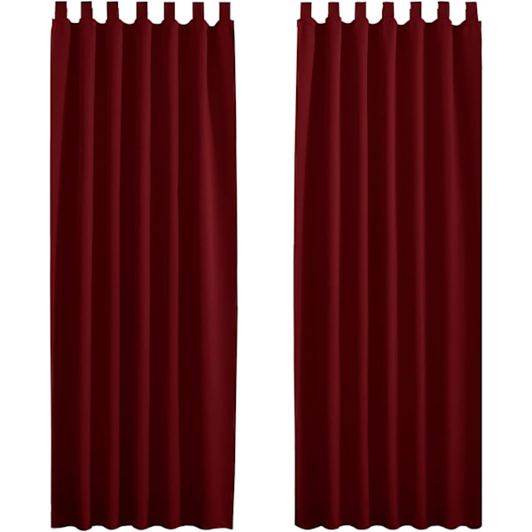 Mörkläggningsgardiner - Röda gardiner Vardagsrumsfönster Dekoration Ljus Block Anti UV Opak för Hem Sovrumsdörr Energisparande, L 140 x H 220 cm, 2