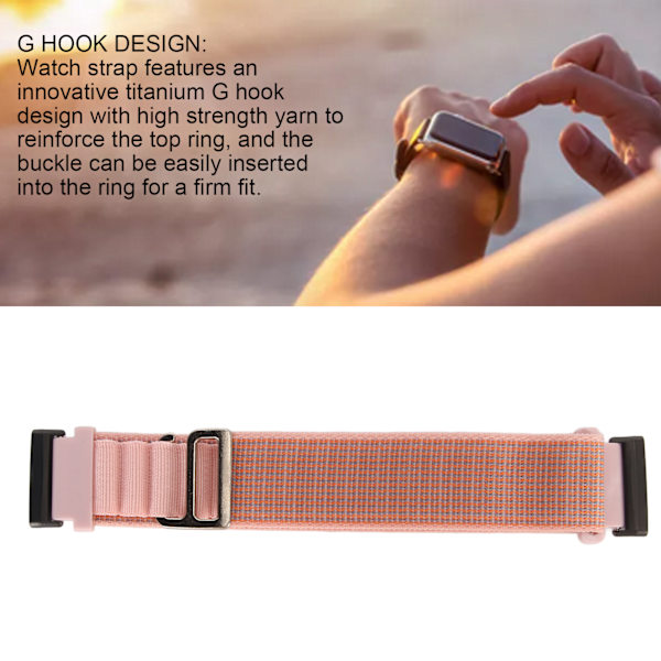 Stretch Woven Nylon Smartwatch Band Strap Ersättning Tillbehör Passar Fitbit Versa 4 3 Sense 2 Rosa