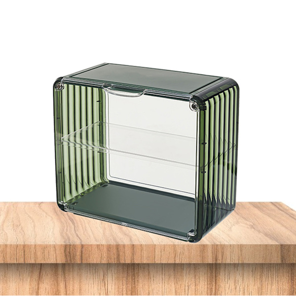 Figurdisplaylåda Akryl Blind Box Display Case Montera Samlarlåda Dammskyddsskydd Vitrinskåp för Actionfigur Liten Storlek Svartgrön
