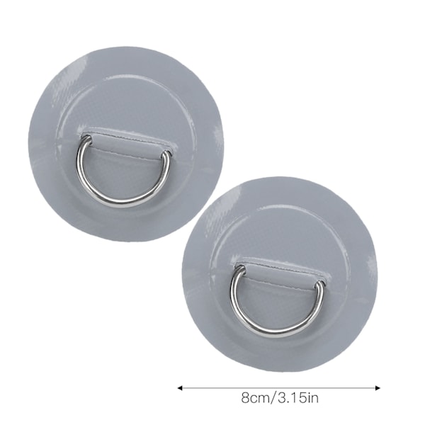 4 st PVC-lapp elastiskt repset D-ring lapp bungee repset rostfritt stål D-ring dyna grå