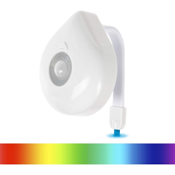 Toalettnattlampa, Vattentät Rörelsesensorlampa med Stark LED-lampa, 8 Färgskiftande för Badrum (Flexibel Passform)