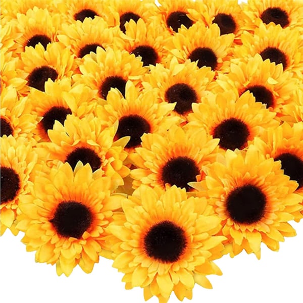 Konstgjorda solroshuvuden, 30-pack blomhuvuden konstgjorda blomhuvuden 6 cm solrosor