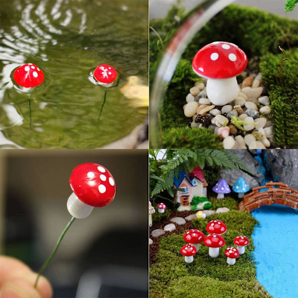 20-delad miniatyr svamp miniatyr konstgjord trädgård saga bonsaiväxt bonsaiplanta hartsteknologi dekoration hem DIY miniatyr landskapsdekoration