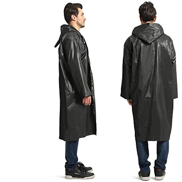 Återanvändbara regnrockar för män och kvinnor, bärbara regnponchos med långa ärmar, snabbtorkande och hållbara, perfekta för alla årstider och utomhusaktiviteter