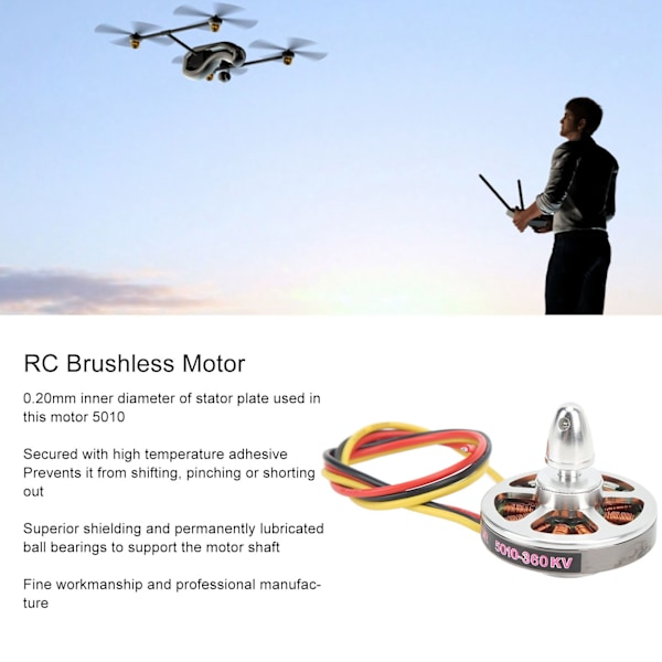 2 st 5010 360KV RC borstlös motor Multi Axes flygplansmotor för RC Quadcopter Multicopter Drone