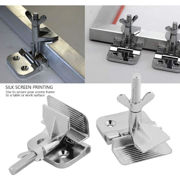 2 st metallram gångjärnsklämma, DIY fjäril högkvalitativt screentryck fixering