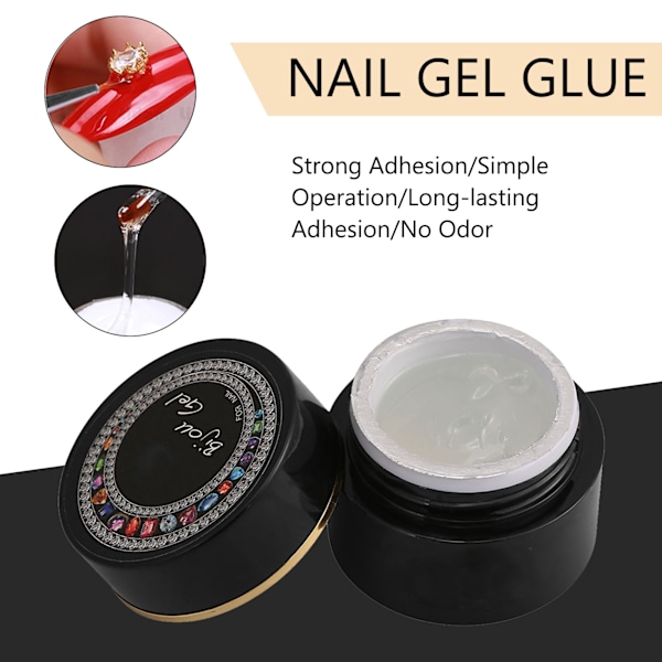 Professionellt tjockt nagellim UV-gellim Rhinestone-tillbehör Dekoration Bling nagelverktyg