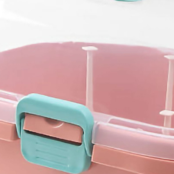 Nyfödd amningskopp förvaringslåda bärbar stor kapacitet spädbarn flasktorkställ för baby rosa