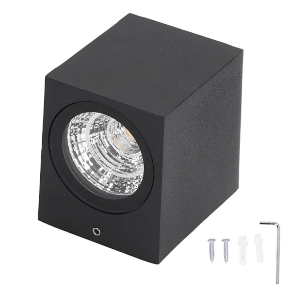 5W LED-vägglampa utomhus i aluminium, vattentät 85-265V för hall, uteplats, veranda, exteriör belysning 8x7,5x6,5 cm vitt ljus
