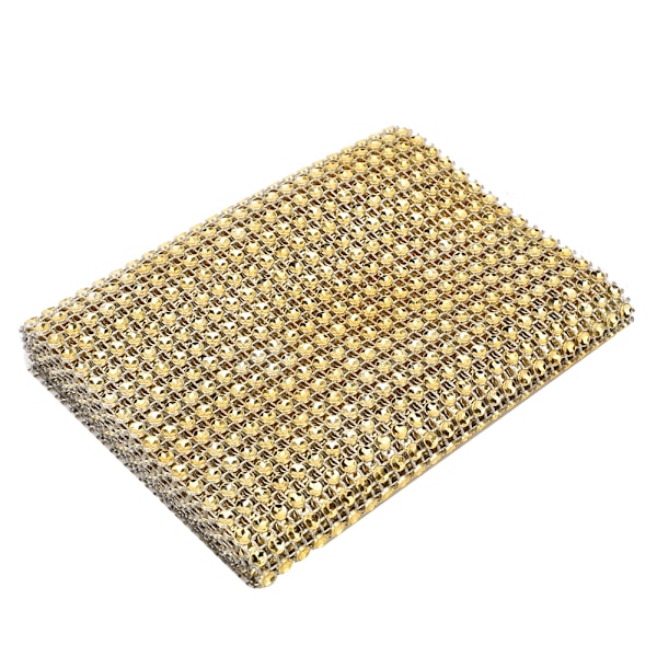 24 rader plast strass mesh band sy trim kläder tillbehör dekoration guld