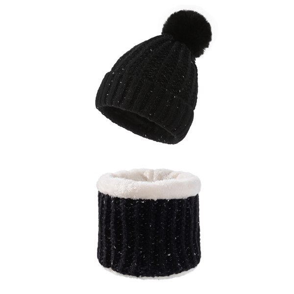 Vinterhatt Dam Streetwear Hat Beanie med manschettläderlapp